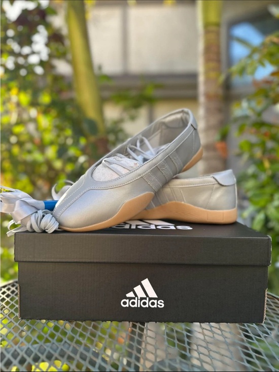adidas Shoes - Adidas Tae Kwondo Mei Ballet Silver Metallic Flats with Gum soles- size 91/2 NIB